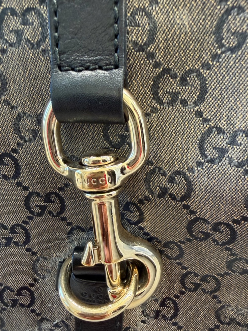 Authentic Gucci Joy GG Canvas/Leather Hobo Bag – Gunmetal and Black - Picture 5 of 11